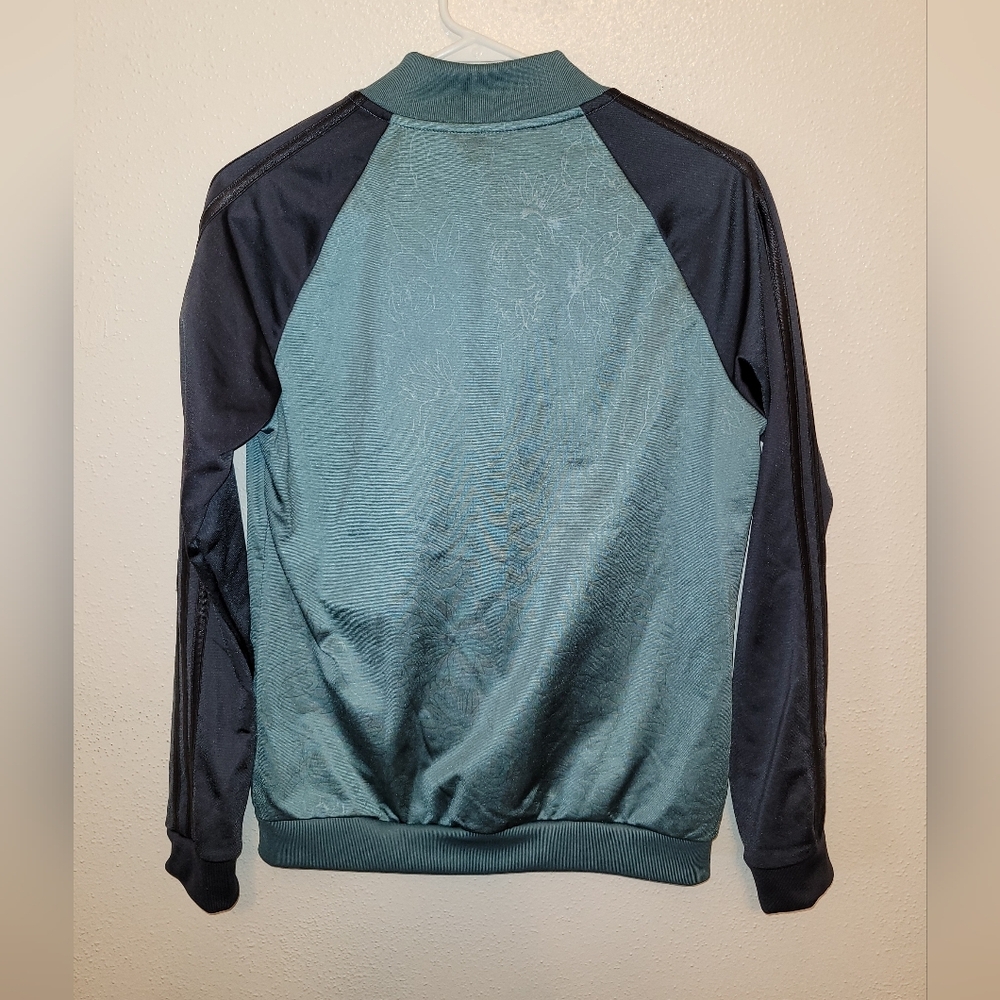 Adidas Jacket Floral Full Zip Womans Track Size Medium - Picture 2 of 7
